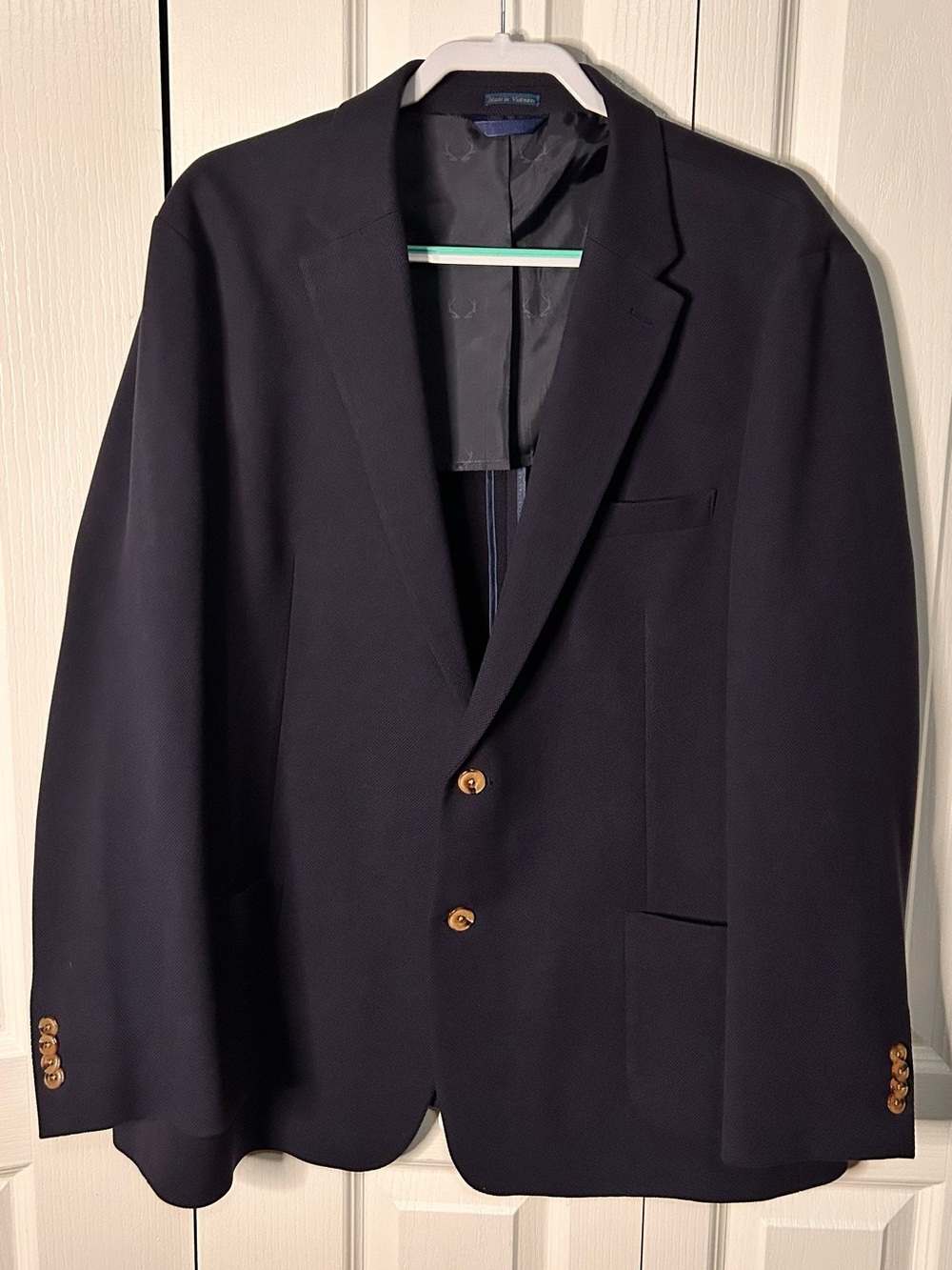 Biltmore Blazer Mens 50R Blue Stretch Textured Two Button Sport Coat Jacket